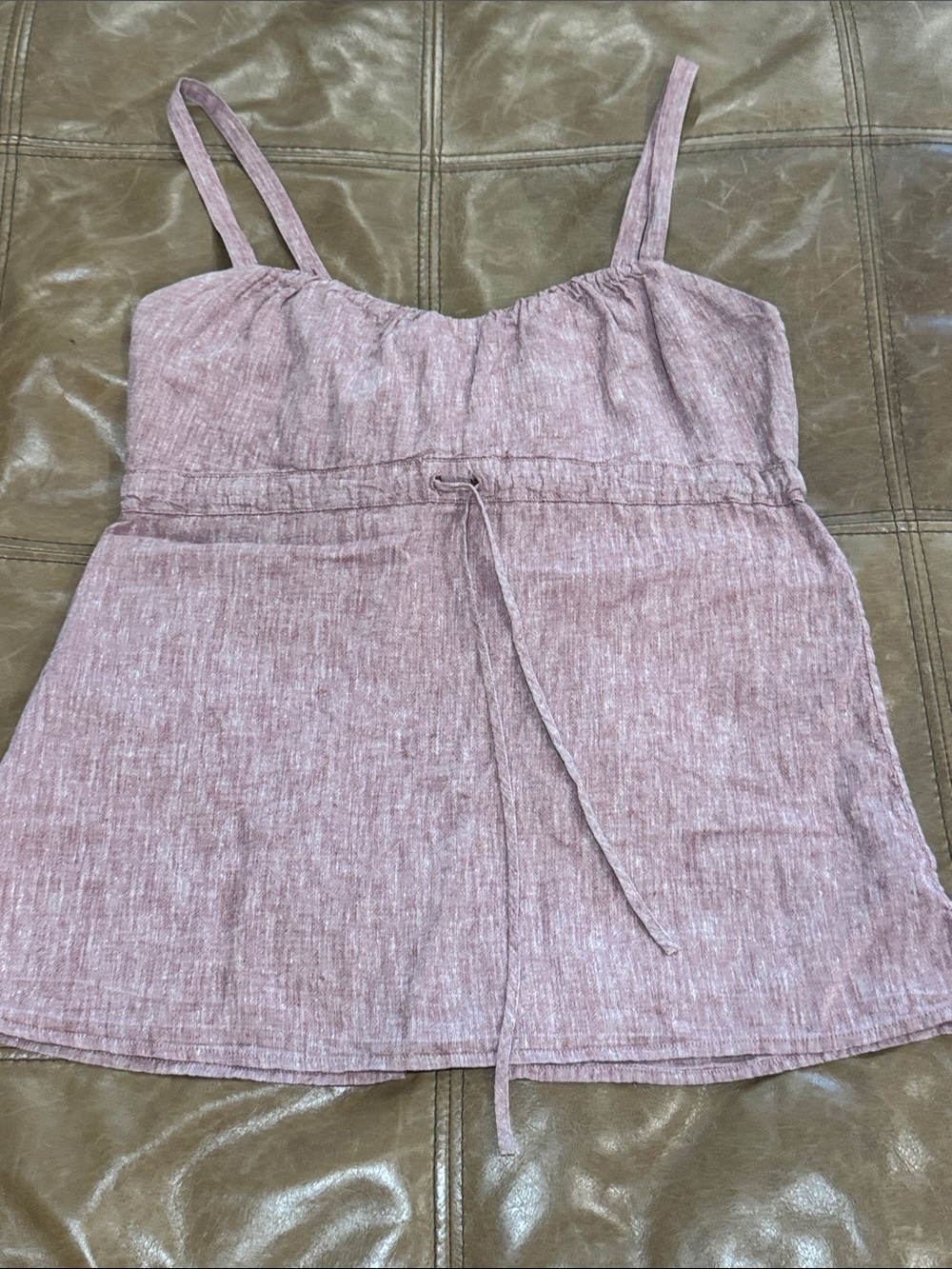 Patagonia Heathered Dusty Mauve Chambray Cami Tank Hemp/Organic Cotton Size 4